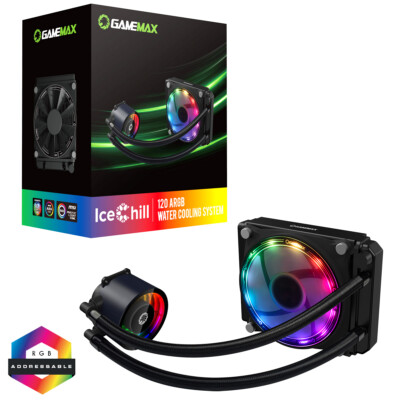 GameMax Ice Chill 120mm ARGB AIO Wasserkühlung für beide Intel + AMD CPU's
