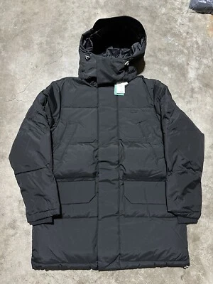 NWT Lacoste Down Parka Jacket Hood Long Insulated Mens Black $395 - Image 1 of 4