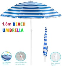 Beach Parasol Umbrella 1.8m Patio Garden Outdoor UV Protection Sun Shade
