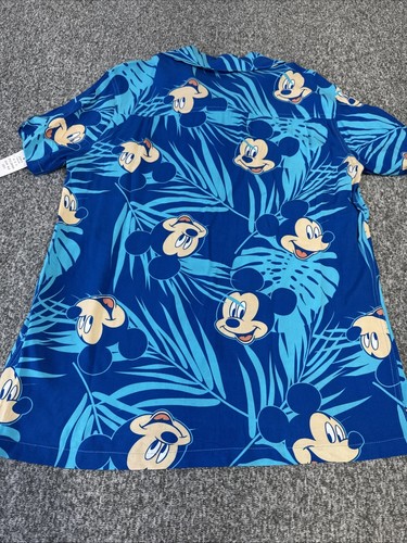 Disney Mickey Mouse Small Hawaiian Shirt Palm Camp Shirt Aloha NWT - Picture 6 of 7