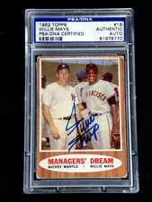 WILLIE MAYS SIGNED 1962 TOPPS CARD #18 AUTOGRAPH PSA/DNA CERTIFIED MICKEY MANTLE