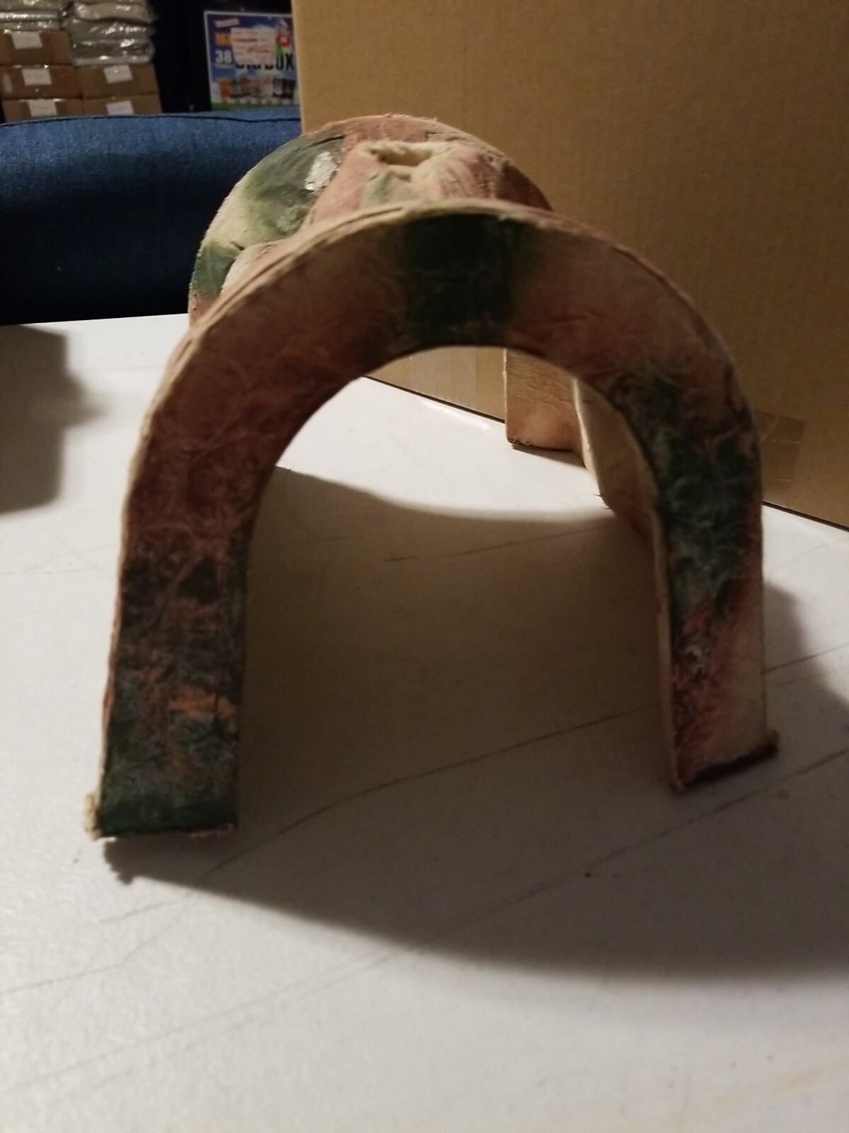 Vintage Paper Mache Model Train Railroad Mountain Tunnel 9" Long, 6.75