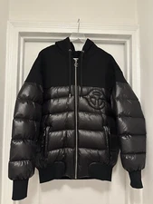 Telfar X Moose Knuckles Puff Hoodie Black Quilted Bomber Hooded Jacket
