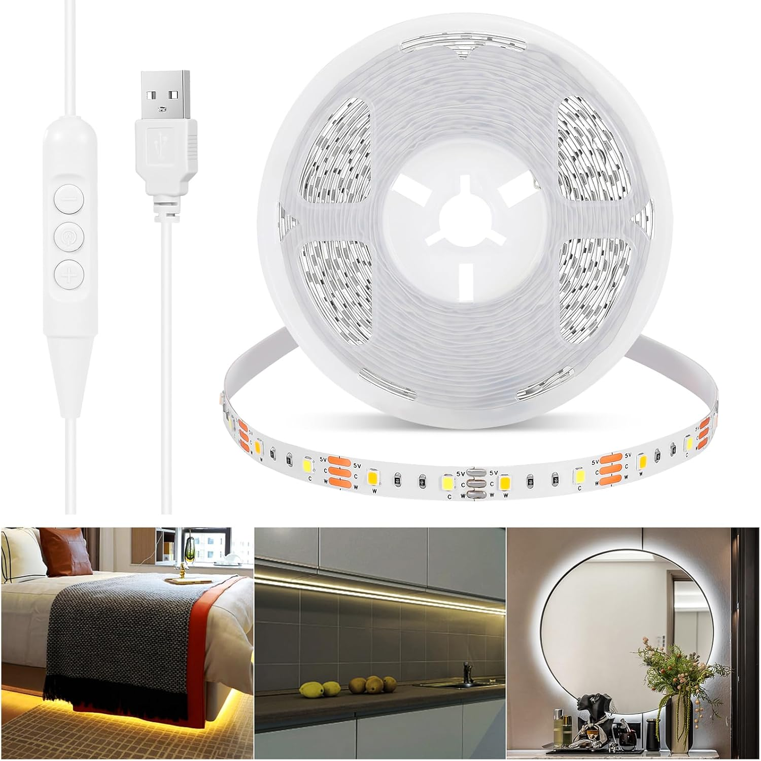 16.4FT LED TV Backlight Strip with Self-Adhesive Flexible RGB Lights Bar-image
