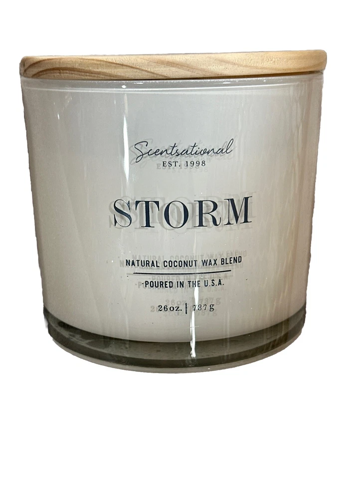 Vela Scentsational Mezcla Natural de Cera de Coco 26 OZ Aroma Tormenta 3 Mechas Nueva Leer Foto 3 de 4