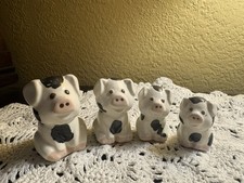 Vintage Ceramic Pig Figurines Set Of 4
