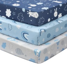 Baby Crib Sheets for Boys and Girls, 3 Pack Toddler Bed Sheets for 52  x28  St...