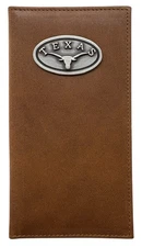 Texas Longhorns Leather Secretary Pocket Wallet by Enmon-New