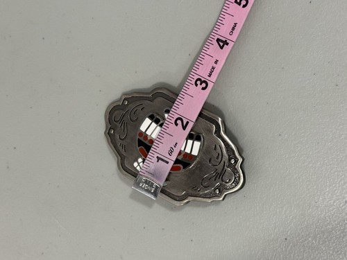 Vintage Gürtelschnalle Thunderbird Southwestern silberfarben Made USA verziert - Bild 5 von 5