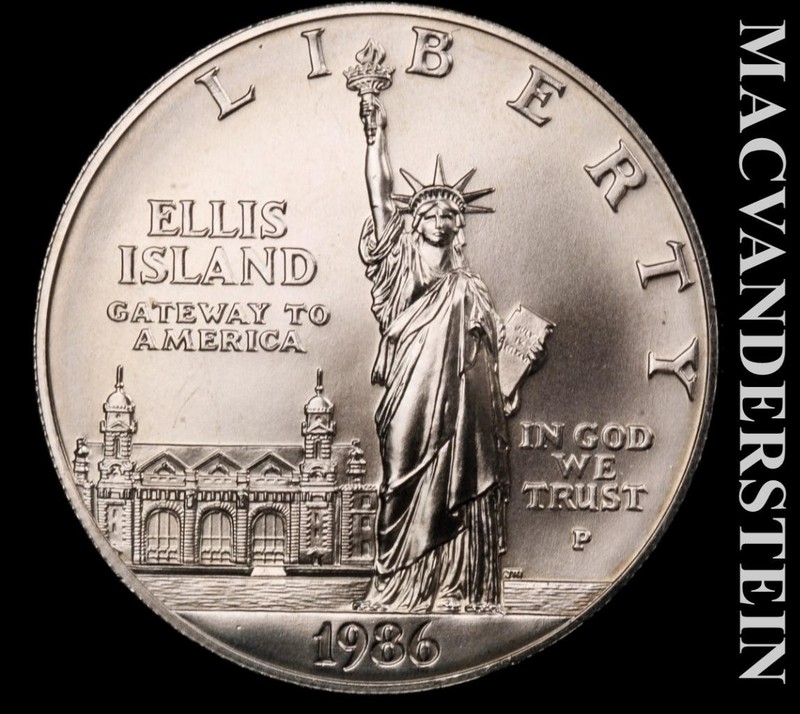1986-P Ellis Island Dollar- Choice Brilliant Unc- Luster- No Reserve #L7008
