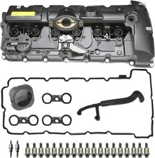 MITZONE N52 Engine Valve Cover Kit with Oil Cap PCV Hose Compatible with BMW E