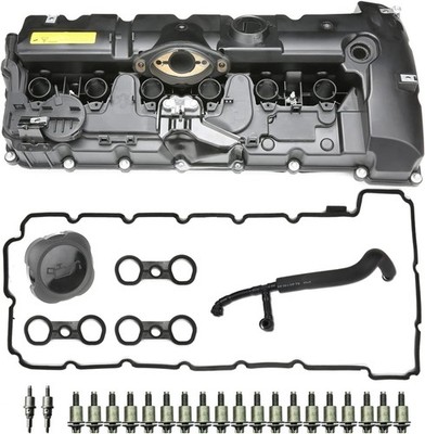 MITZONE N52 Engine Valve Cover Kit with Oil Cap & PCV Hose Compatible with BMW E