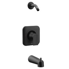 Moen Genta Tub and Shower Trim Kit in Matte Black, No Shower Head - T2473NHBL