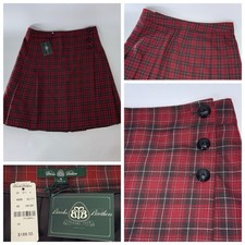 Brooks Brothers Country Club Skirt Sz 8 Red Tartan Plaid NWT 188 YGI J0-314