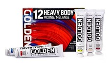 GOLDEN Heavy Body Acrylics, Mixing Set, 0.69 Fl Oz Pack of 13 , Multicolor