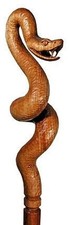 Cobra snake wooden hand carved walking stick for men women walking cane