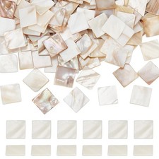150Pcs Mother of Pearl Mosaic Tiles Bulk Natural Shell Mosaic Flat Square Til...