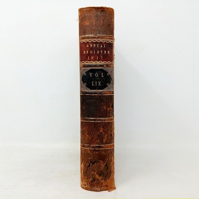 1st edition Annual Register for 1817 - Wilberforce Slave Trade; Ben Franklin