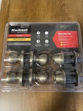 Kwikset 242T 5 CP Tylo Entry Knob Deadbolt Set Antique Brass Keyed Alike
