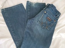Wrangler Retro Cowboy Relaxed Bootcut Jeans Boys Sz 10 Adjustable Waist