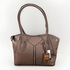 NEW Nine West Zipp It Gray Faux Leather Tote Bag Purse Satchel Carry-all