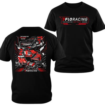 Dirt Track Racing Cars Graphic T-Shirt Sprint Car Oval Racing Vintage Tee