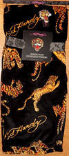 ED HARDY OVERSIZED PLUSH PRINTED THROW BLANKET BLACK/TIGER 60"X70" NEW AUTHENTIC