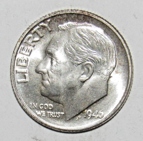 1946 D Roosevelt Dime CHOICE BRILLIANT UNCIRCULATED (T38)