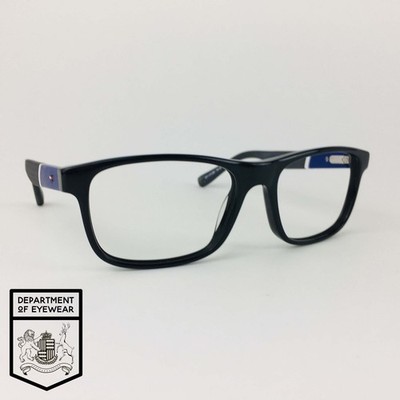 TOMMY HILFIGER Brille SCHWARZ RECHTECKIG Brillengestell TH73 30265318 RUBBED 