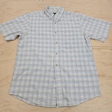 Eddie Bauer Mens Small Plaid Button Up Shirt 100 Cotton Casual Comfy
