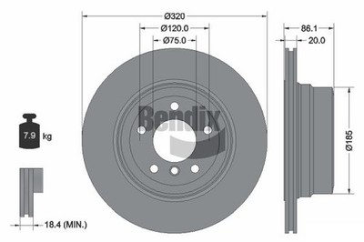 2 PCS BENDIX Braking BDS1850 Brake Disc