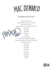 MAC DEMARCO SIGNED 'CHAMBER OF REFLECTION' LYRIC MUSIC SHEET BECKETT COA