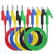 Multimeter Banana Plug to Crocodile Alligator Clip Test Probe, 5PCS 4mm Stack...