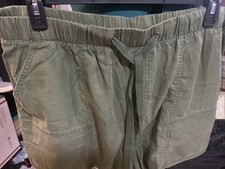 Time and Tru Shorts Womens XL 16-18 Green Chambray Pull On High Rise