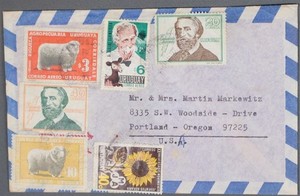 MayfairStamps Uruguay to Portland OR Air Mail Cover cca_00427