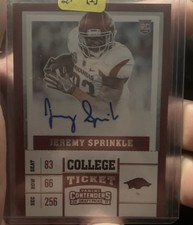2017 Panini Contenders Draft Picks - College Ticket Jeremy Sprinkle #134...