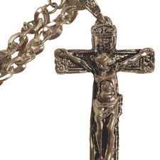 Gothic Chrome-Plated Necklace with Heavy Pendant – Gift Boxed crucifix