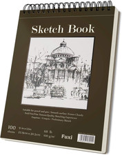 9" X 12" Sketch Book, Top Spiral Bound Sketch Pad, 100 Sheets 68Lb/100Gsm Acid-F