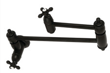 Kingston Brass KS310.AX Restoration 3.8 GPM Wall Mounted Double Black