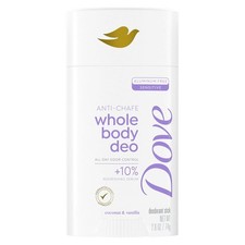 Dove Whole Body Anti-Chafe Aluminum-Free Deodorant Stick, Coconut Vanilla, 2.6oz