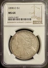 1898 O Morgan Silver Dollar NGC MS 64 - nicely toned