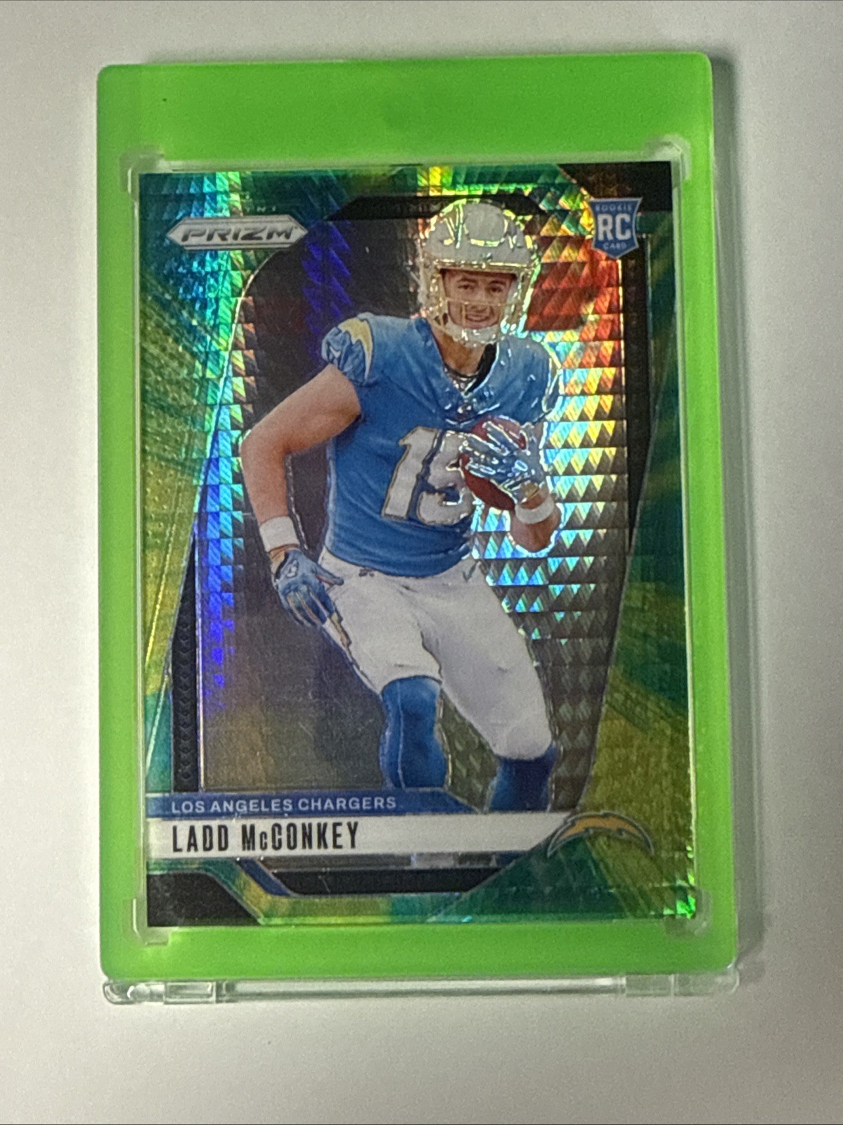 Ladd McConkey 2024 Panini Prizm #365 RC Hyper Prizm 16/180 Chargers