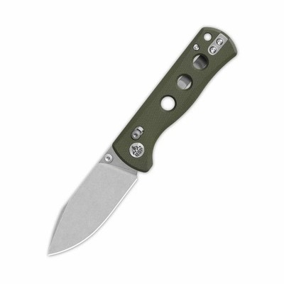 QSP Knife Canary Glyde Lock Folder Olive Green-Stonewash 14C28N Stahl G10 