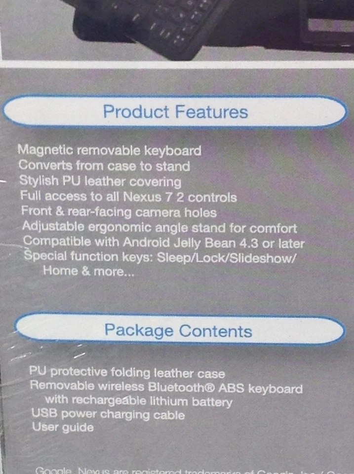 Totally Tablet KB Folio 2 Removable Bluetooth Keyboard W/Case For Google Nexus 7 - Image 4 of 4