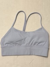 Lululemon size 8 Flow Y Nulu Longline Bra padded A-C cups Pastel Blue