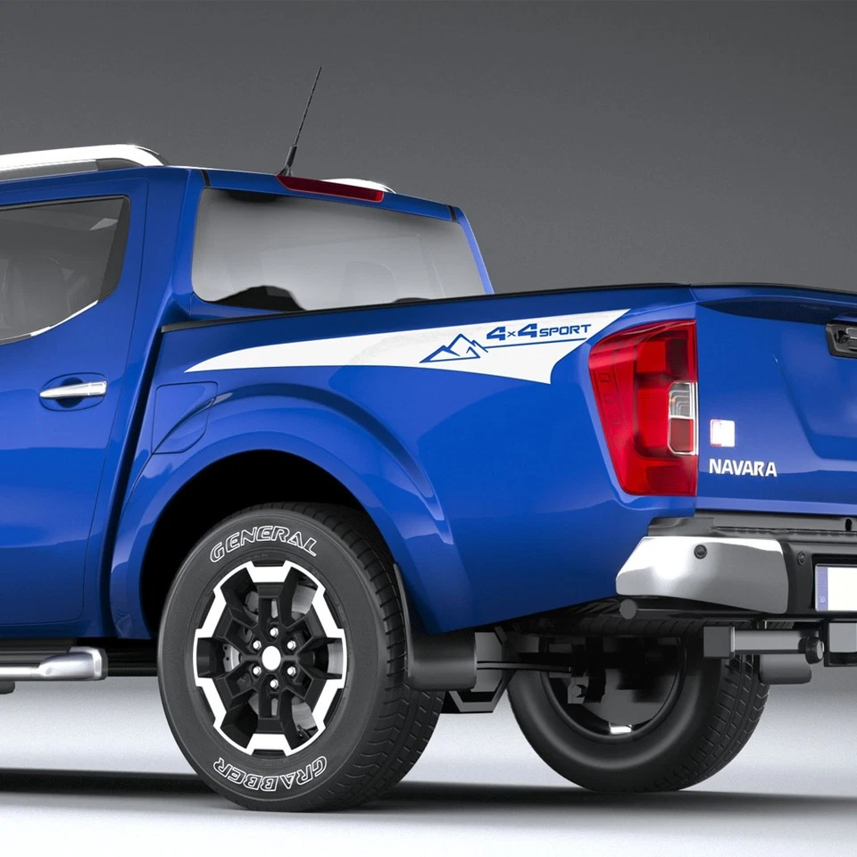 Parachoques trasero deportivo rayas laterales para Nissan Frontier Navara todas las generaciones NP300 Foto 2 de 4