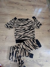 Ladies Next Tiger Stripe Lounge Pj Set Size XS Cosy Fleece