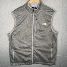 The North Face Canyonlands Mens XL Gray Full Zip Vest Chest Pocket Gray Fleece