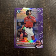 2022 Bowman #BCP-134 Eduardo Lopez Chrome Prospects Purple Refractor /250