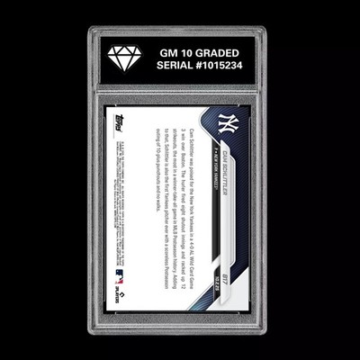 Graded 10 Cam Schlittler #817 2025 MLB Topps Now 12-K Post RC